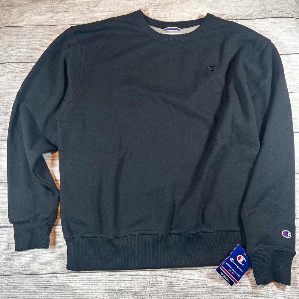 Champion Men's Classic Black Crewneck Sweater